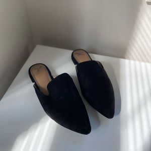 A New Day Black Faux Suede Mules